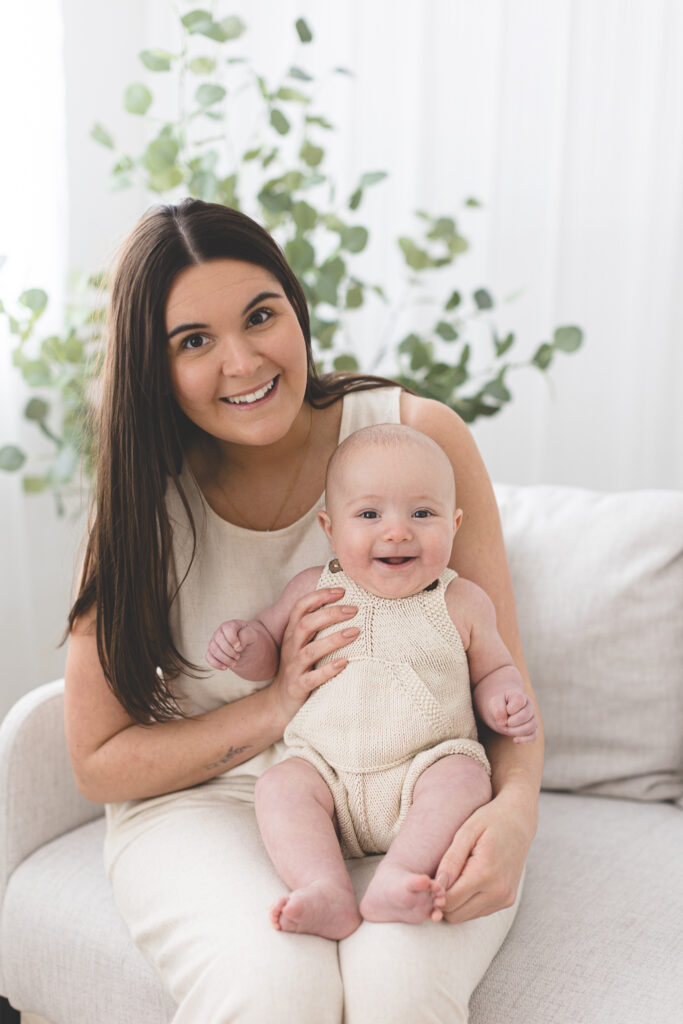 Mum and Baby smiling to camera