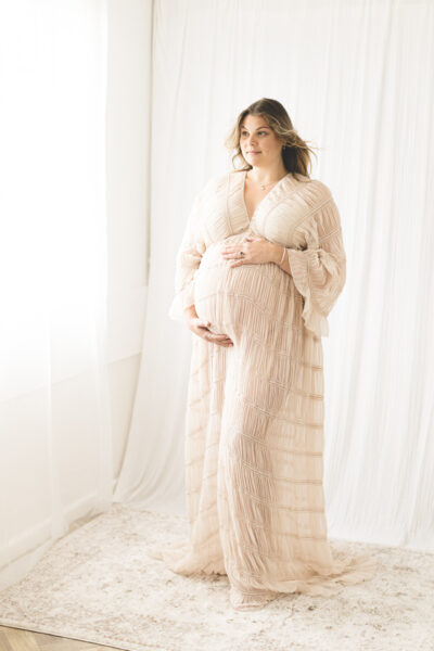 Pregnant lady in beautiful maternity gown