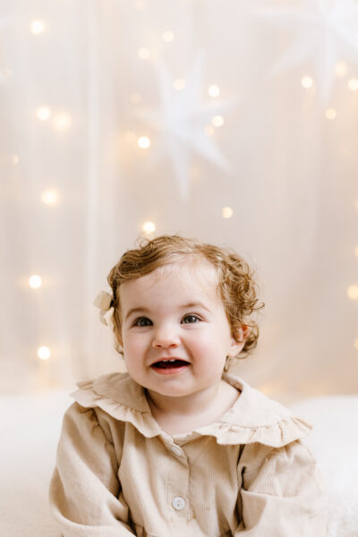 stars and fairy lights and little girl